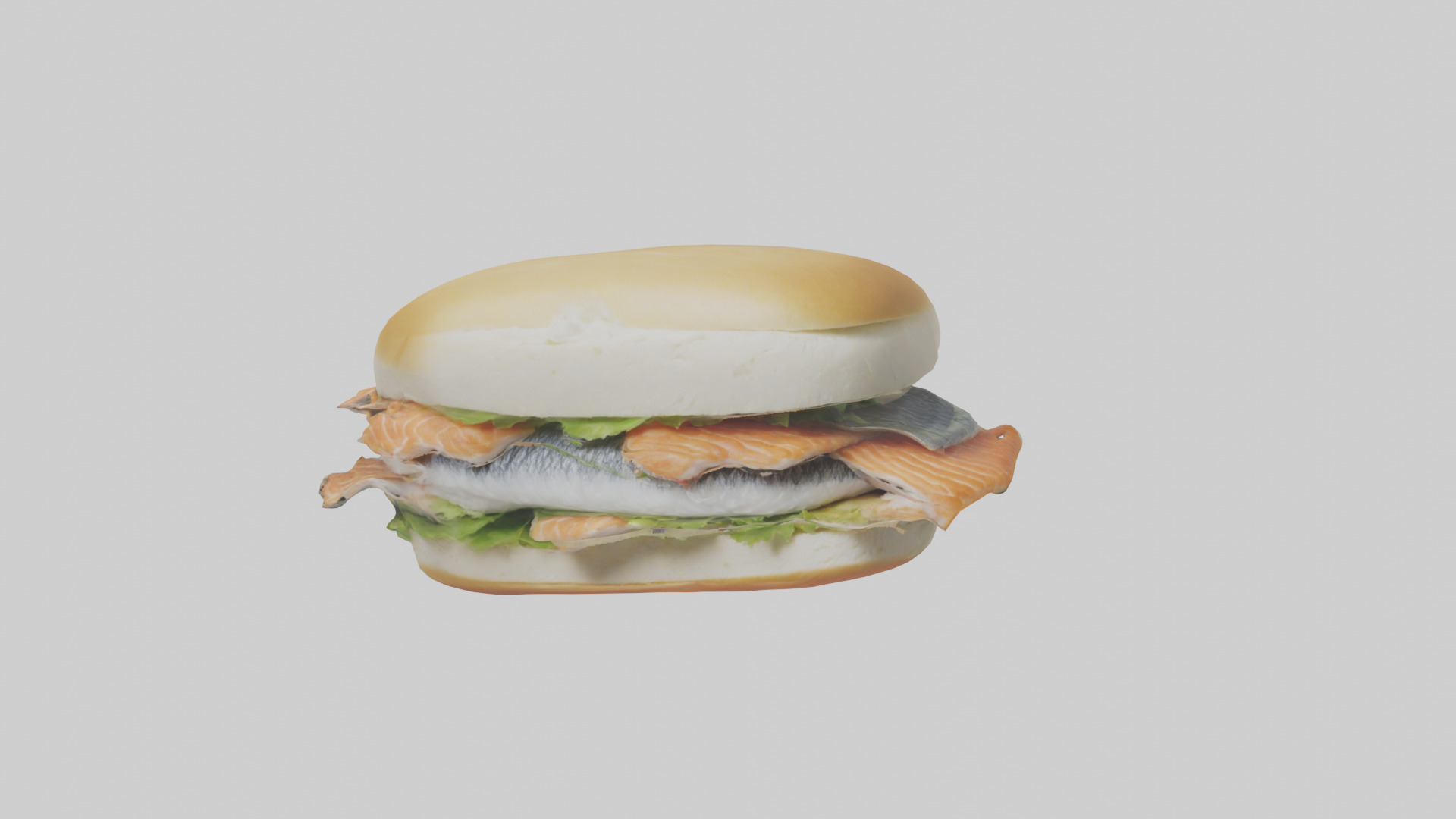 Fish fillet sandwich model Low-poly 3D model_18