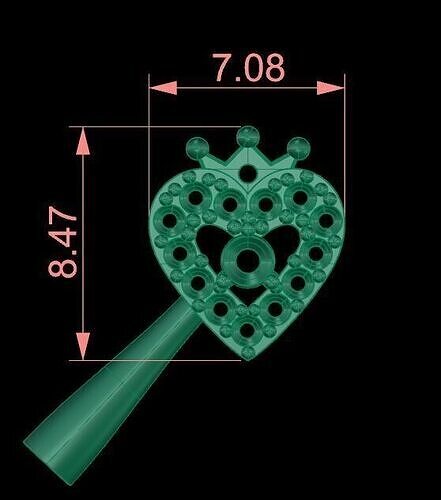 crown heart earring 3D print model