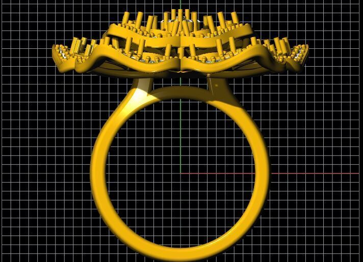 flower ring 3dm file 3D print model_3