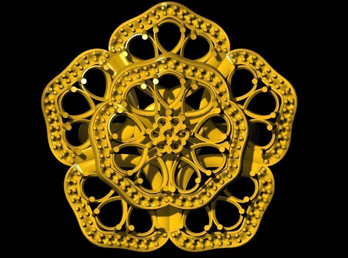 flower ring 3dm file 3D print model_1