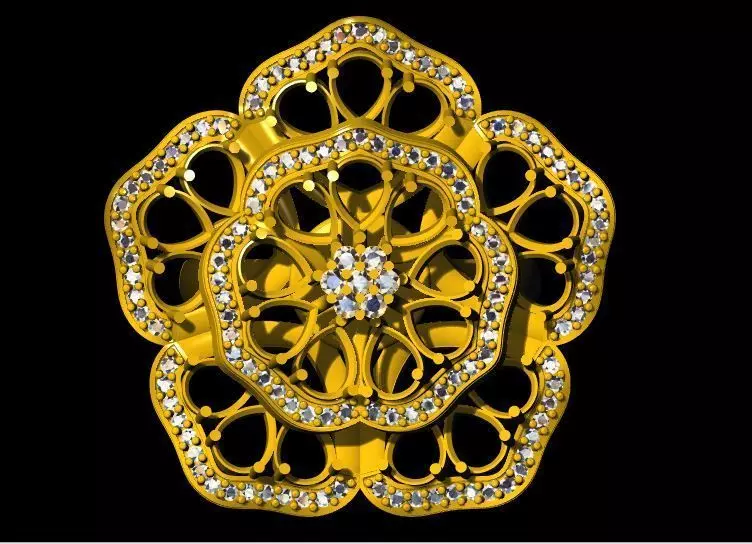 flower ring 3dm file 3D print model_0