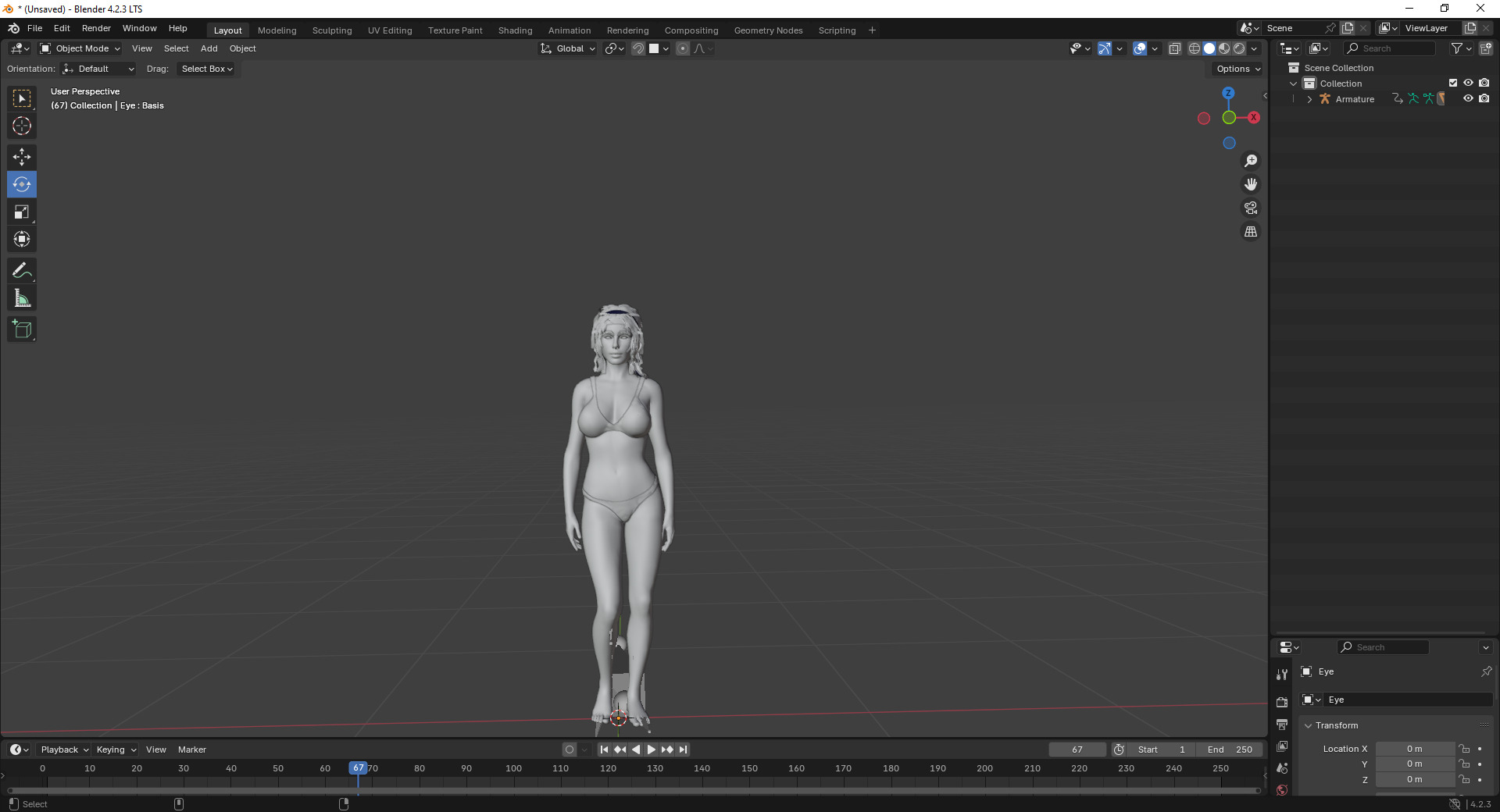 Olivia - Soft Stylized Character Low-poly 3D model_5