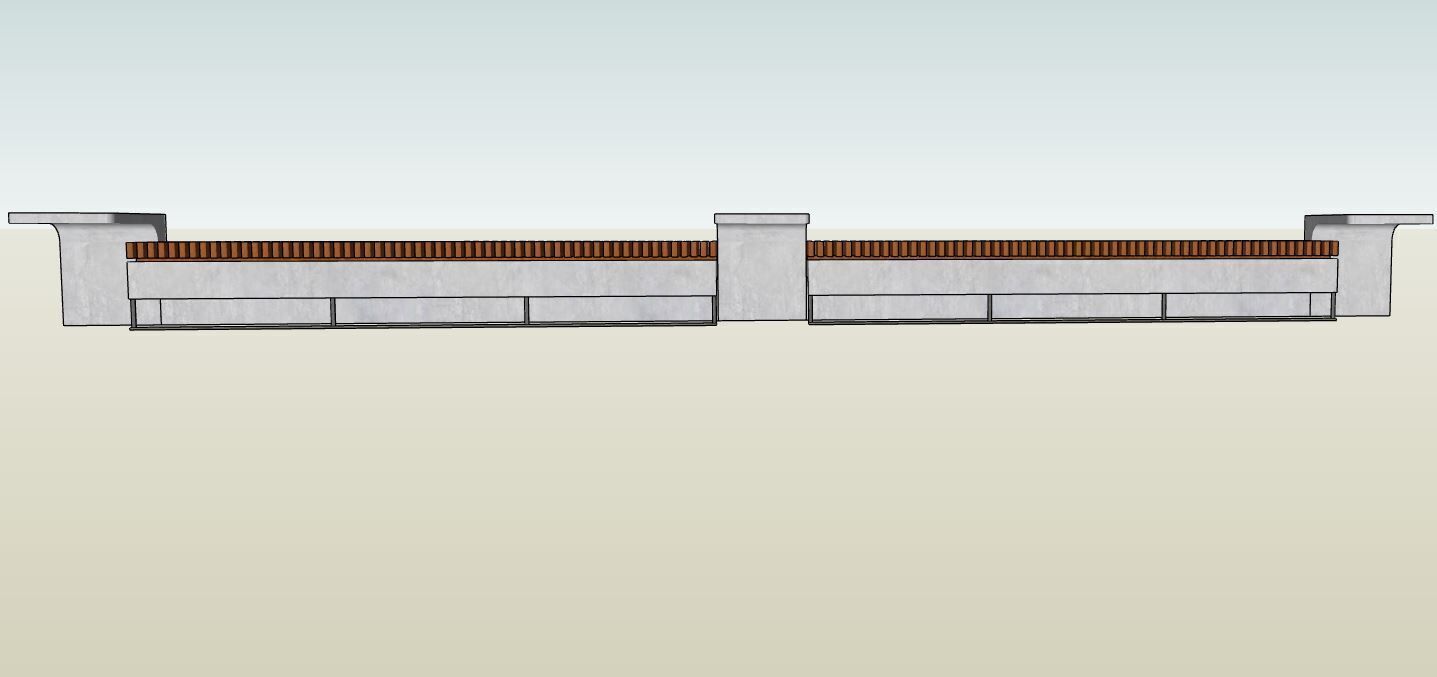 Bleacher Low-poly 3D model_3