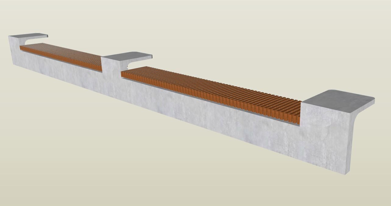 Bleacher Low-poly 3D model_1