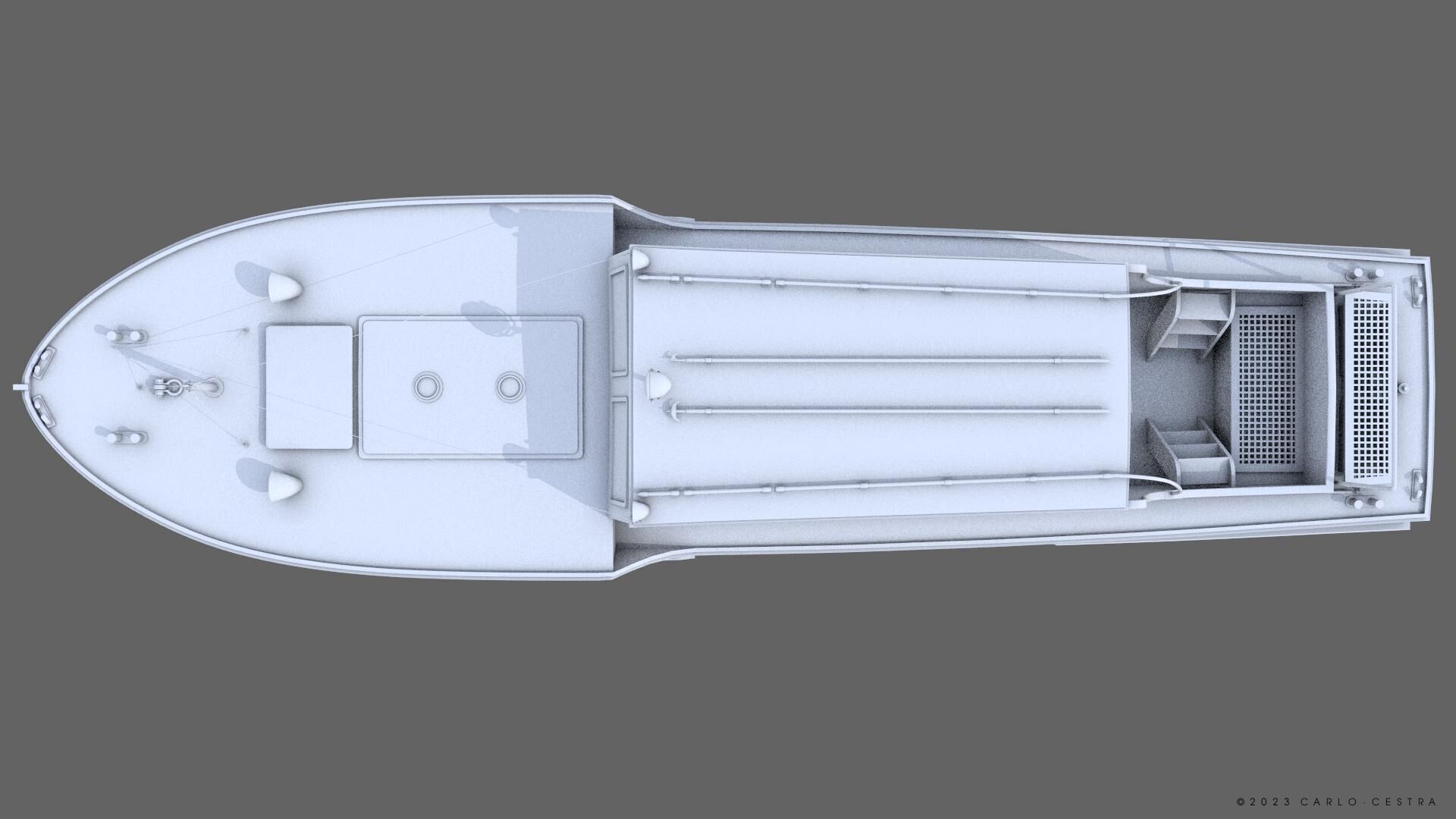 WW2 Italian 10m Motorboat Low-poly 3D model_30