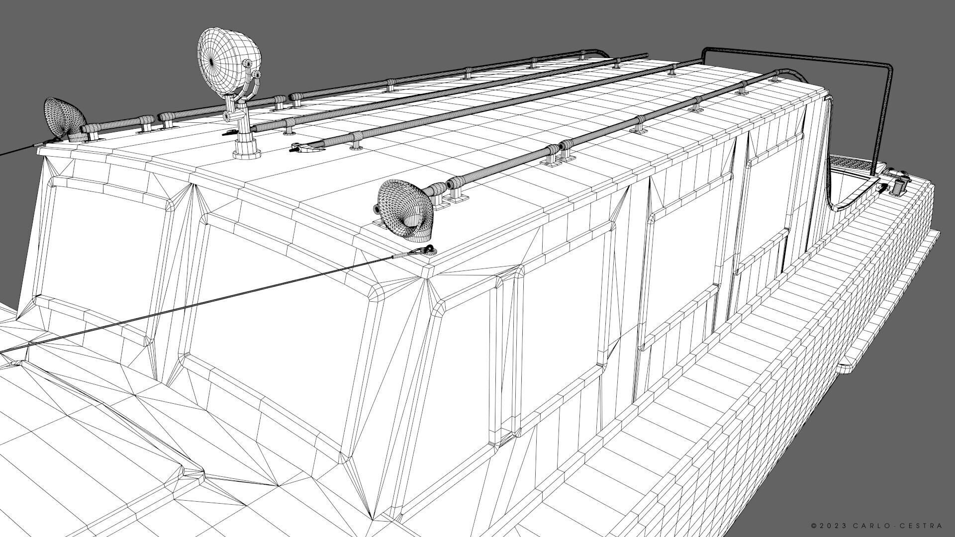 WW2 Italian 10m Motorboat Low-poly 3D model_37