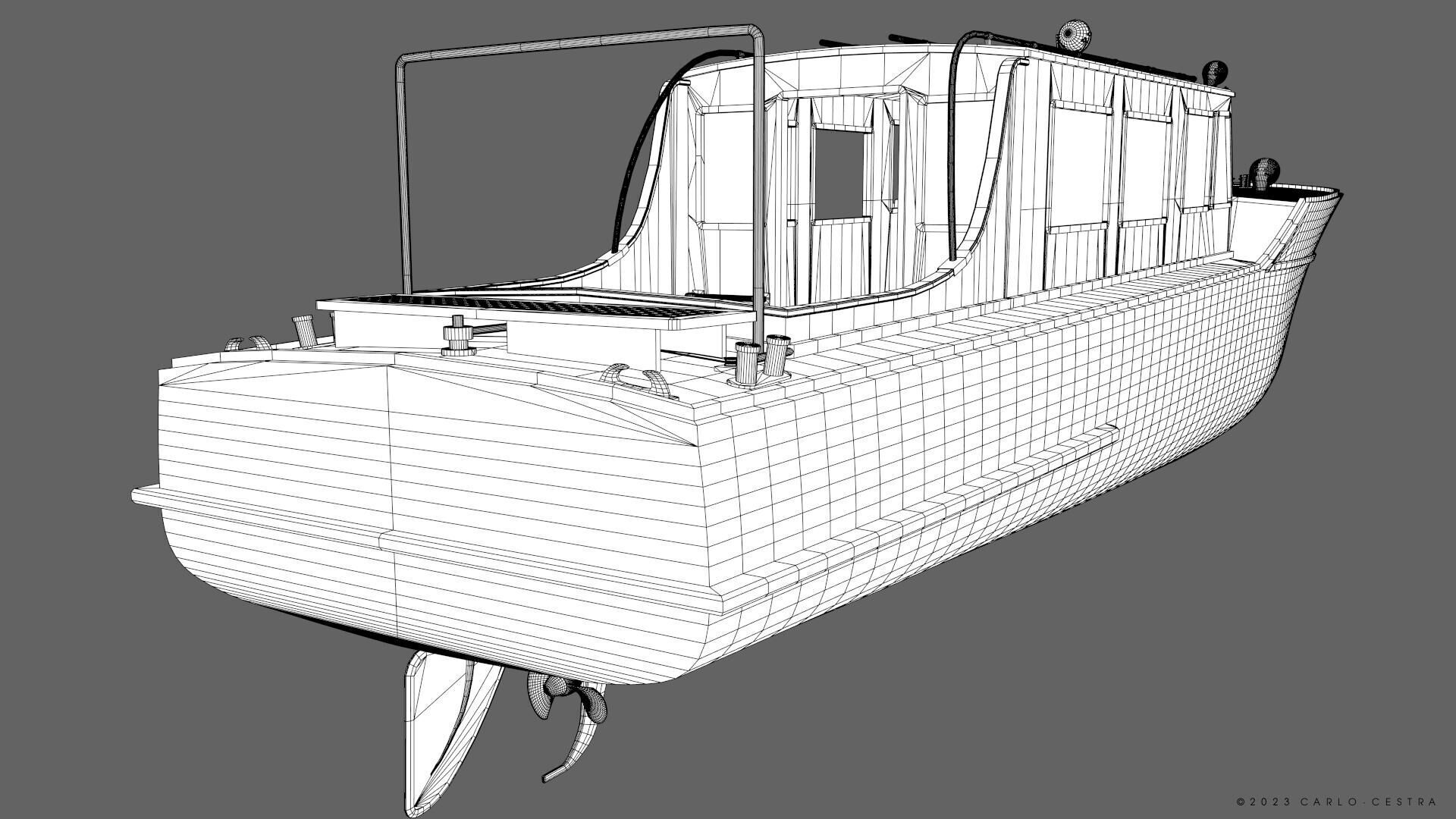 WW2 Italian 10m Motorboat Low-poly 3D model_41