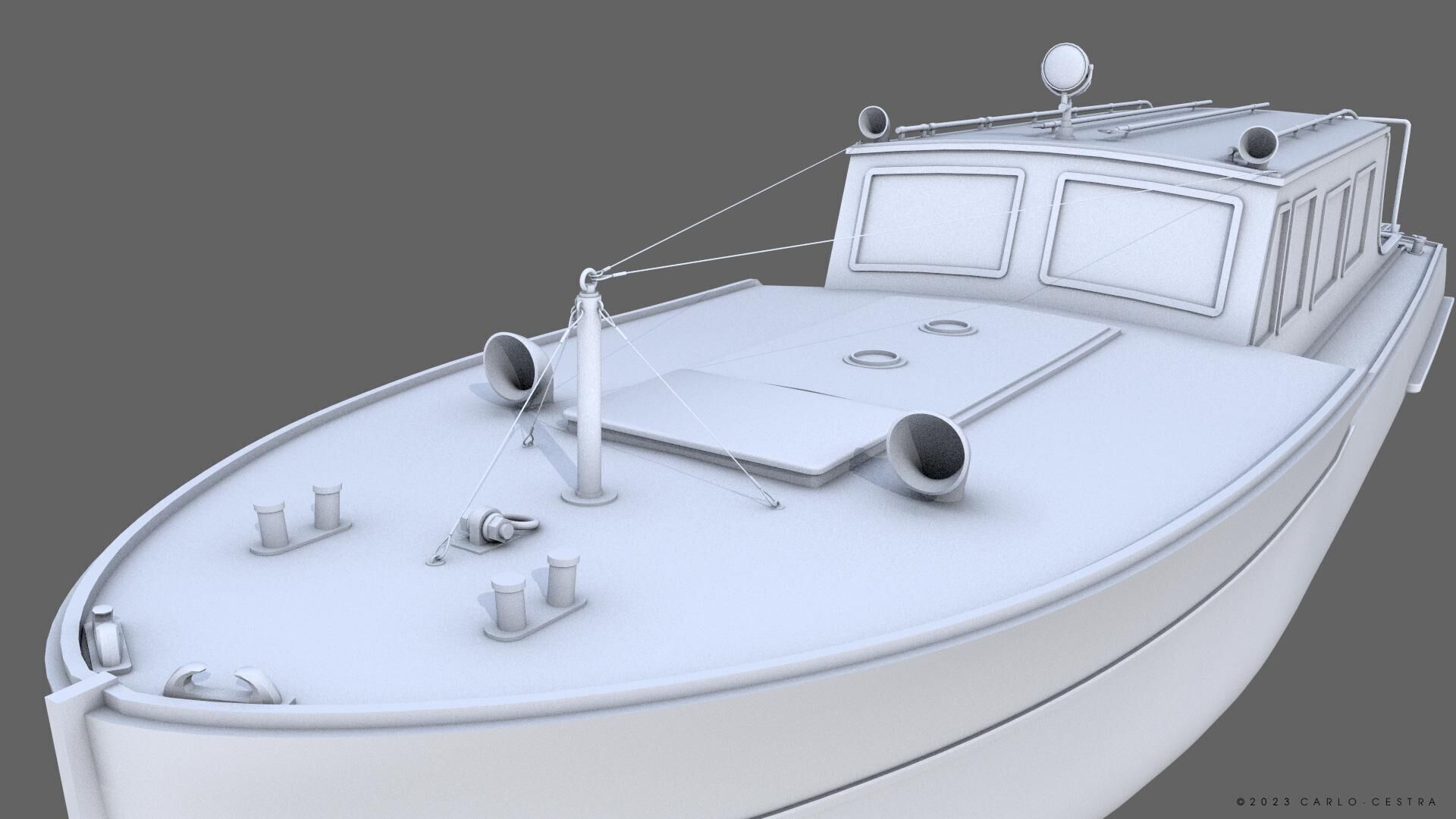 WW2 Italian 10m Motorboat Low-poly 3D model_20