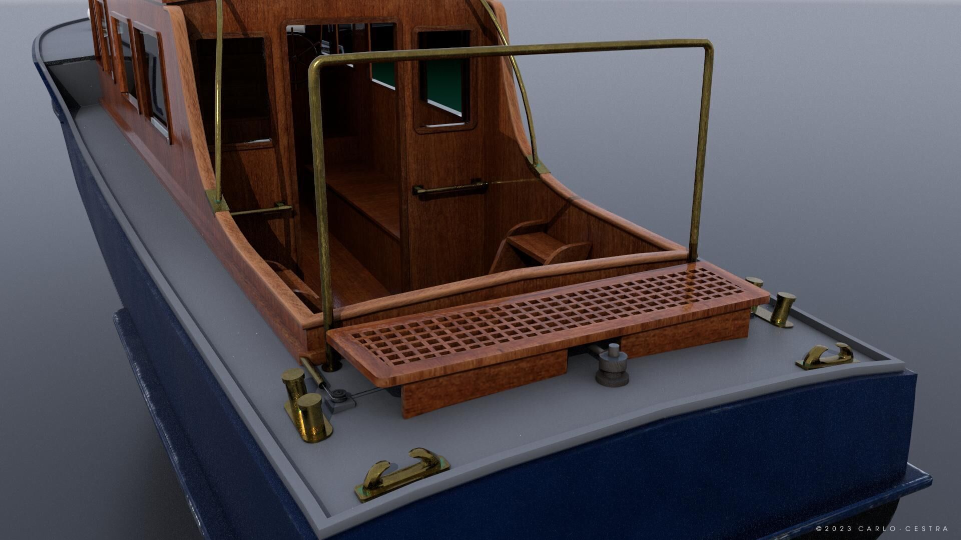 WW2 Italian 10m Motorboat Low-poly 3D model_8