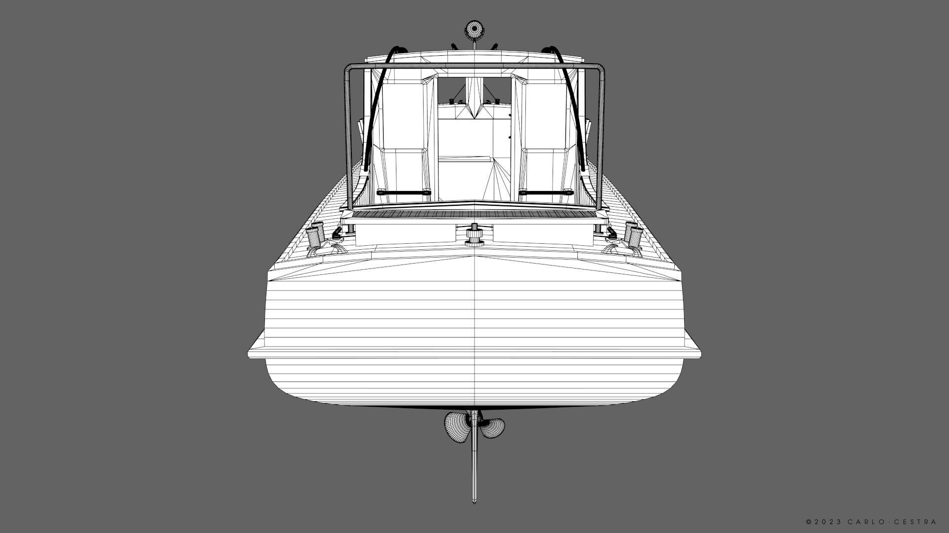 WW2 Italian 10m Motorboat Low-poly 3D model_45