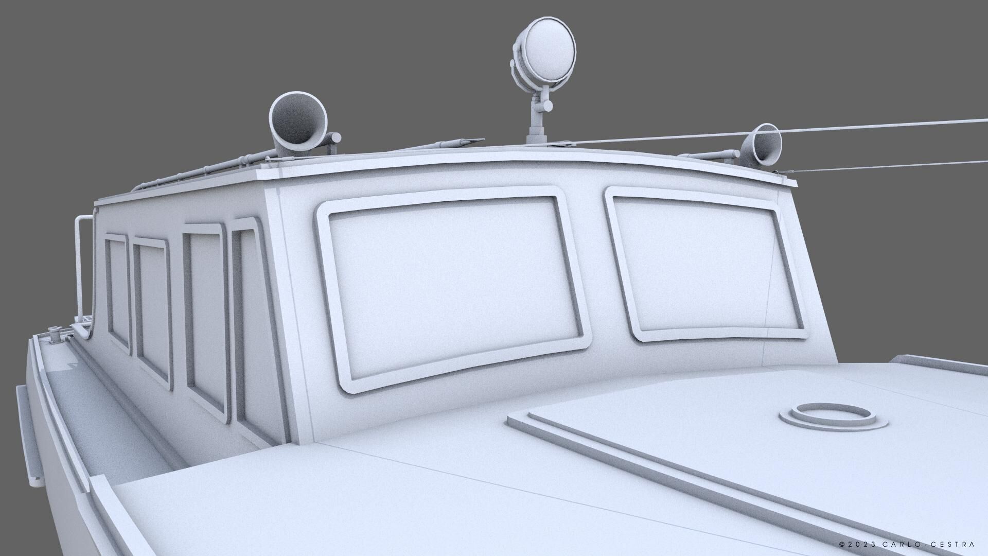 WW2 Italian 10m Motorboat Low-poly 3D model_22