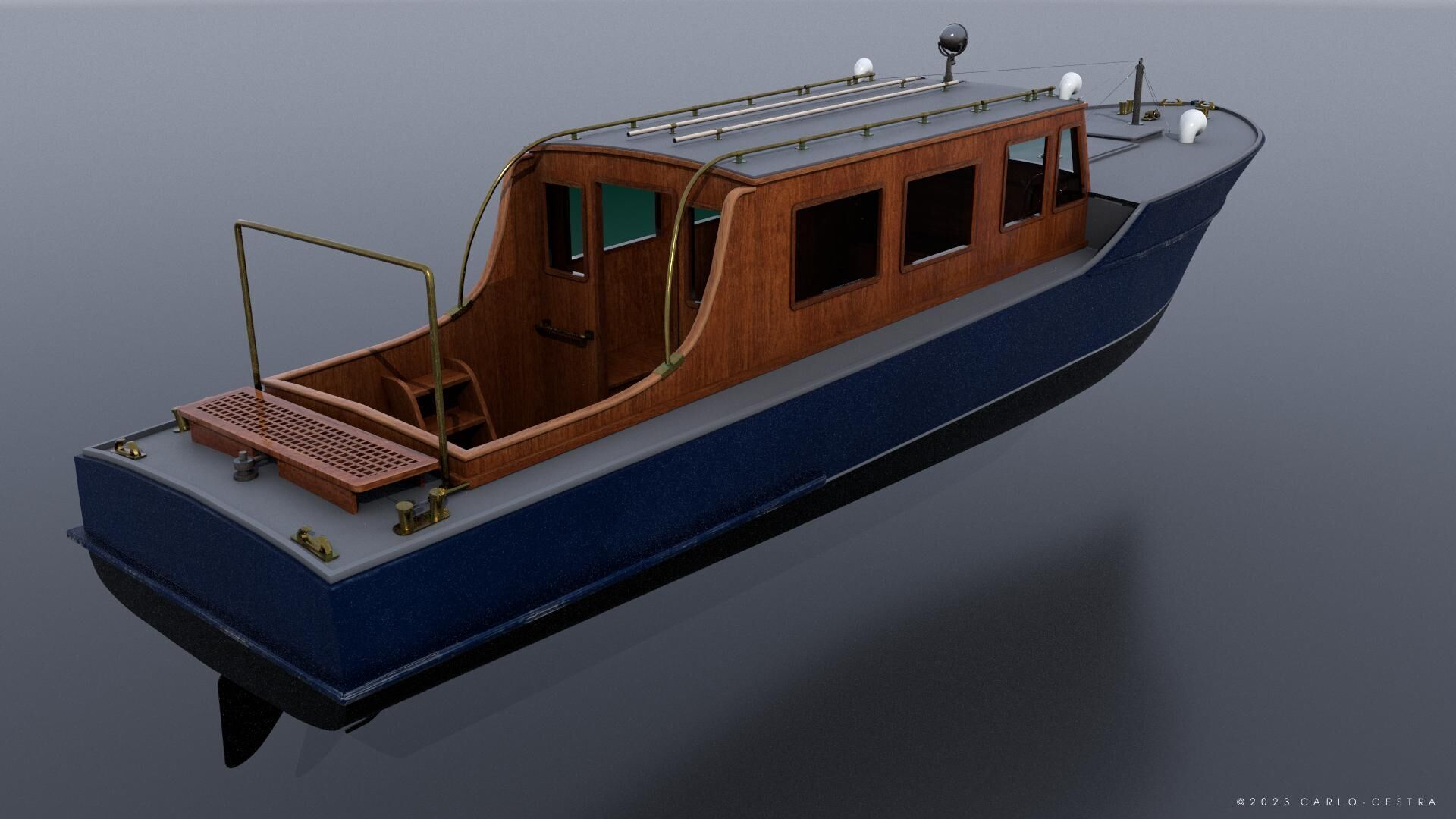 WW2 Italian 10m Motorboat Low-poly 3D model_1