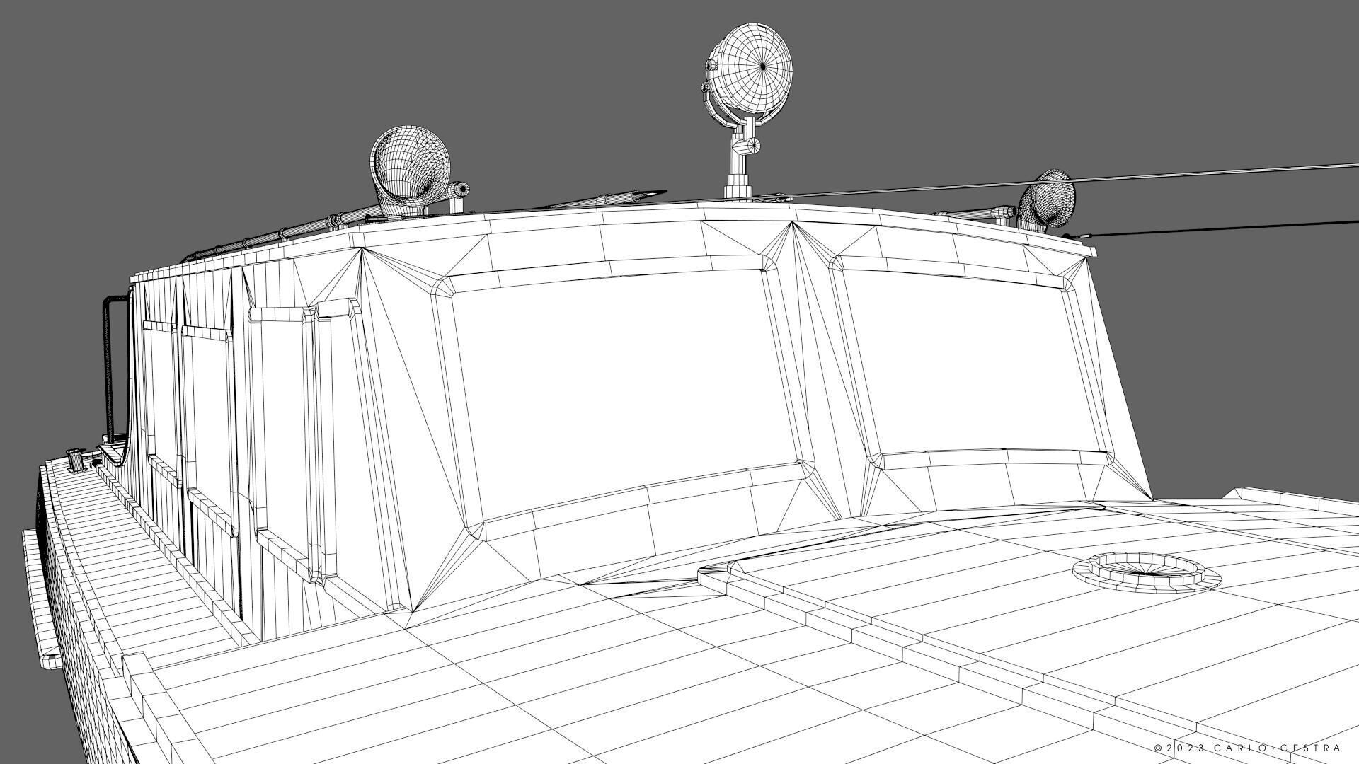 WW2 Italian 10m Motorboat Low-poly 3D model_38