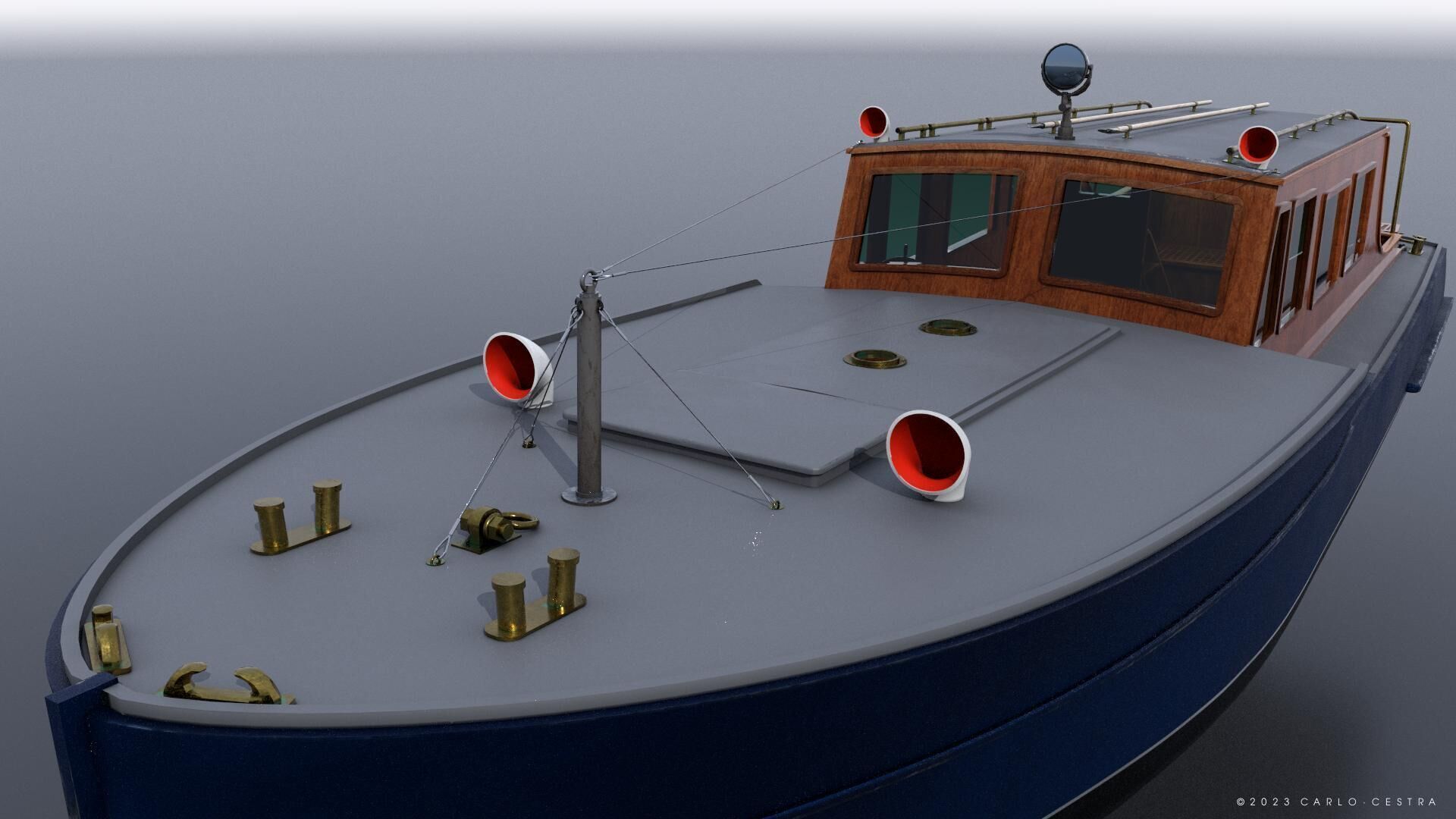 WW2 Italian 10m Motorboat Low-poly 3D model_4