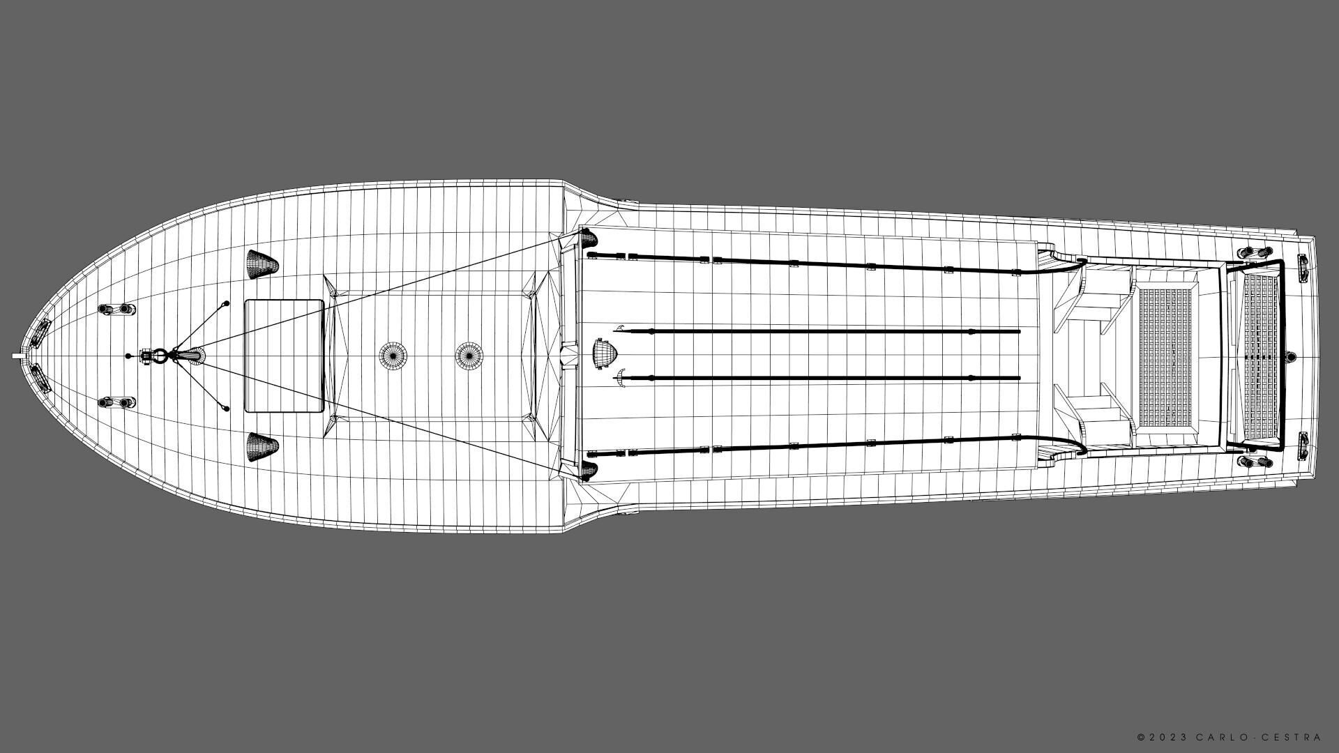 WW2 Italian 10m Motorboat Low-poly 3D model_46