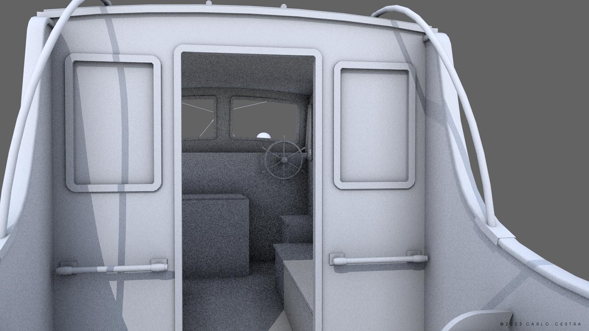 WW2 Italian 10m Motorboat Low-poly 3D model_31