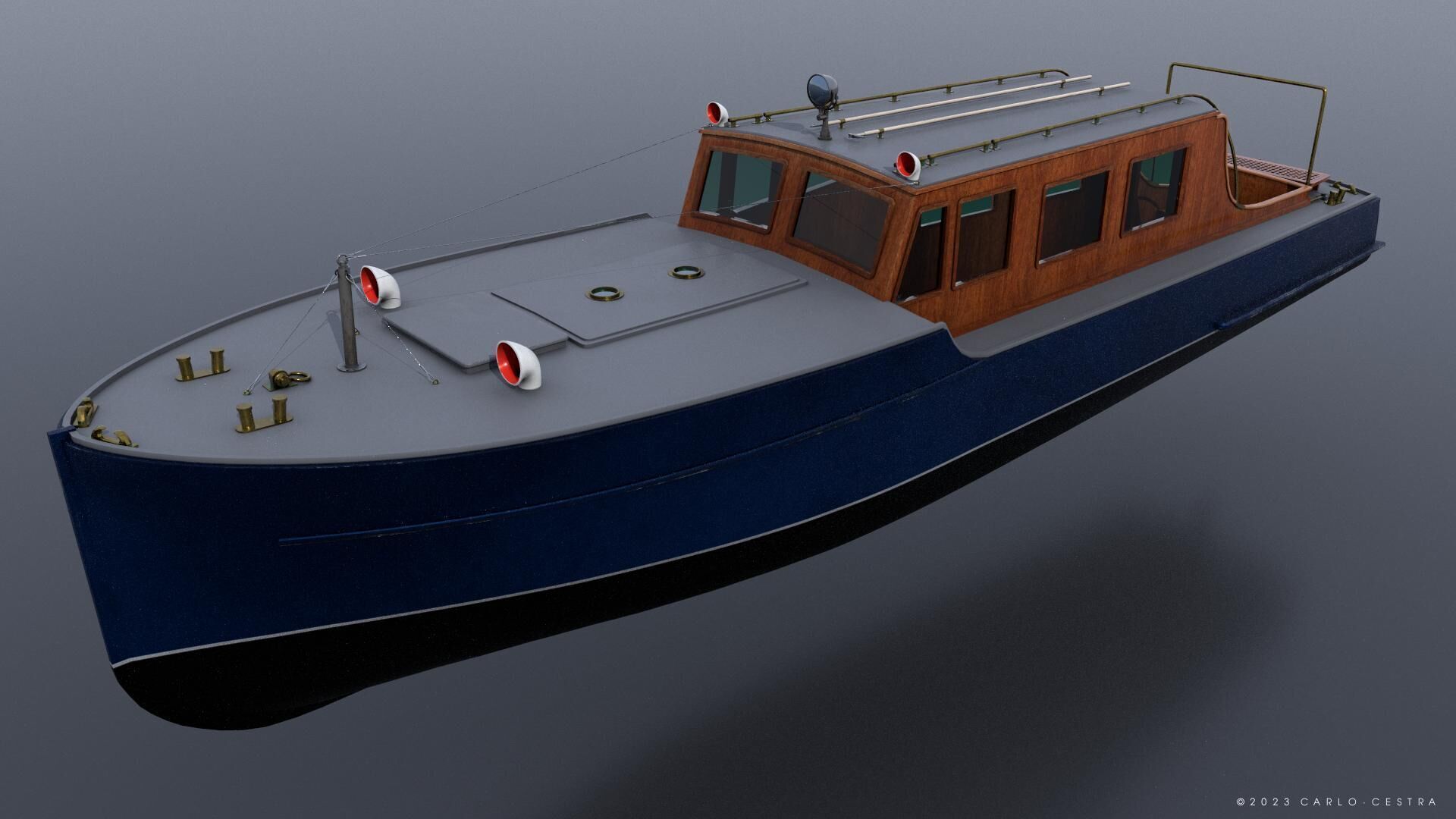 WW2 Italian 10m Motorboat Low-poly 3D model_3