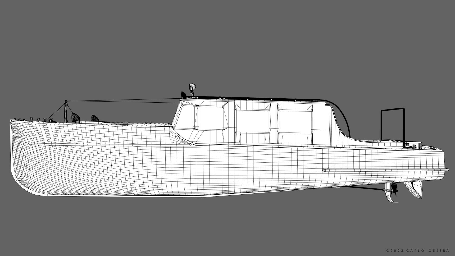 WW2 Italian 10m Motorboat Low-poly 3D model_44