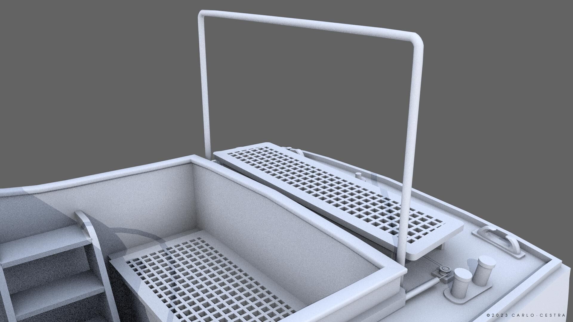 WW2 Italian 10m Motorboat Low-poly 3D model_26