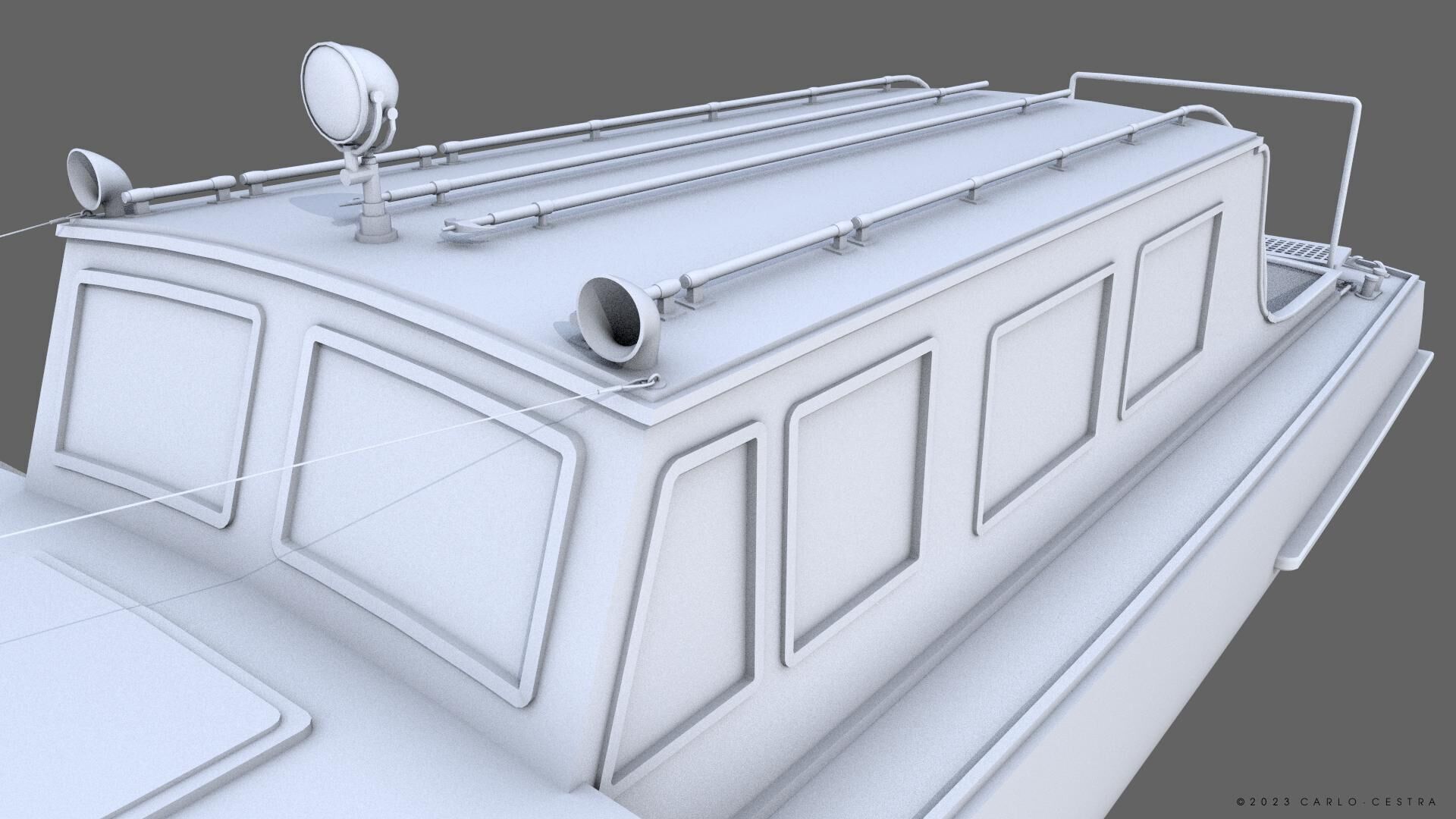 WW2 Italian 10m Motorboat Low-poly 3D model_21