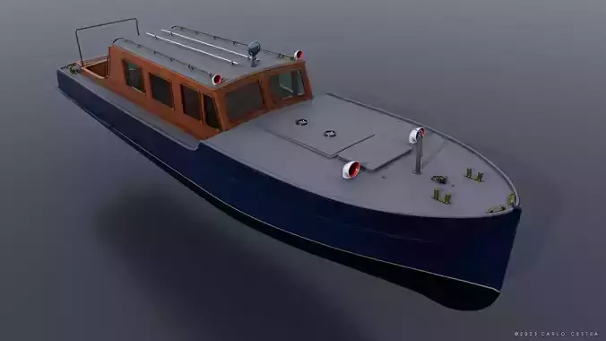 WW2 Italian 10m Motorboat Low-poly 3D model