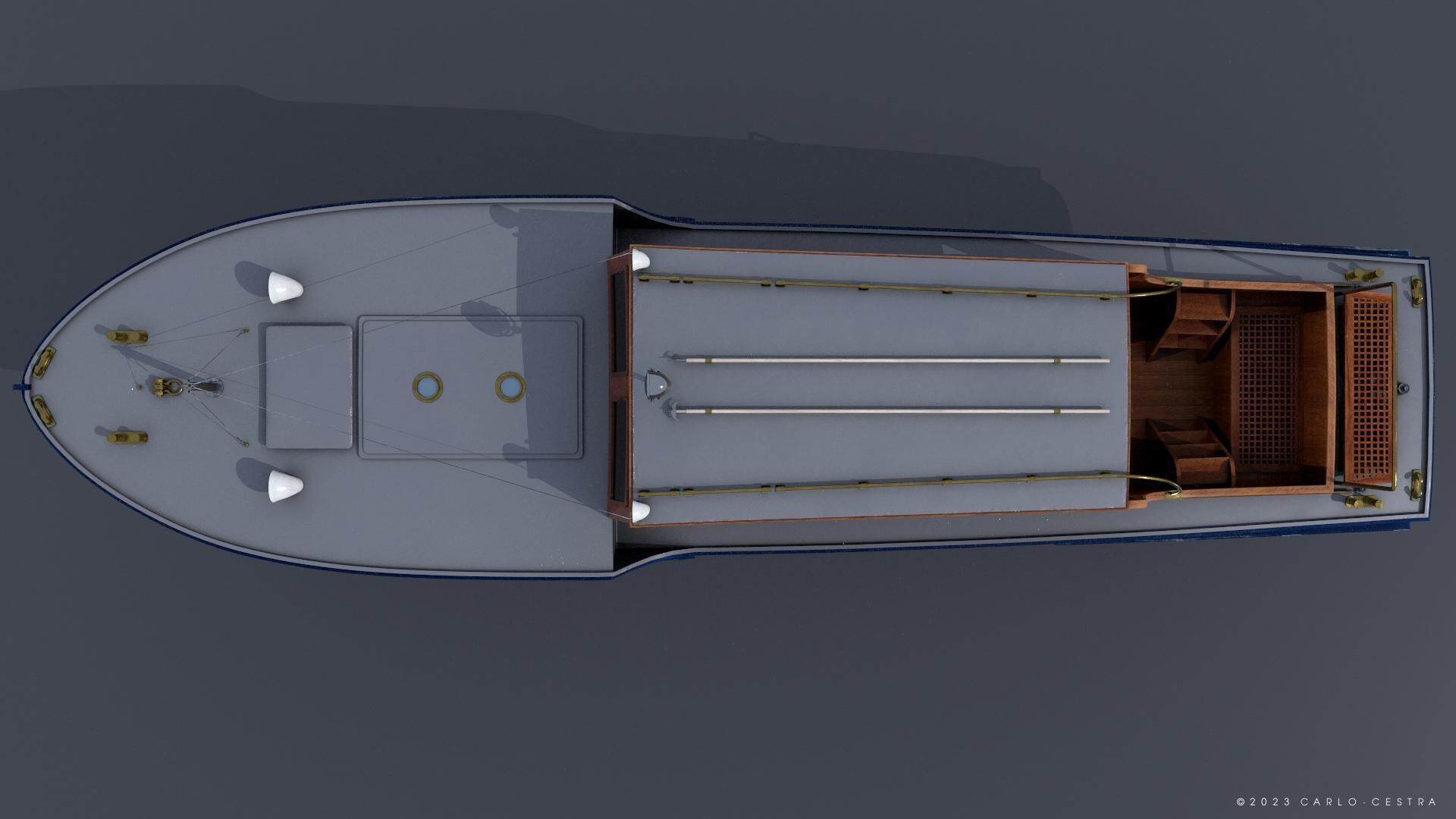 WW2 Italian 10m Motorboat Low-poly 3D model_14