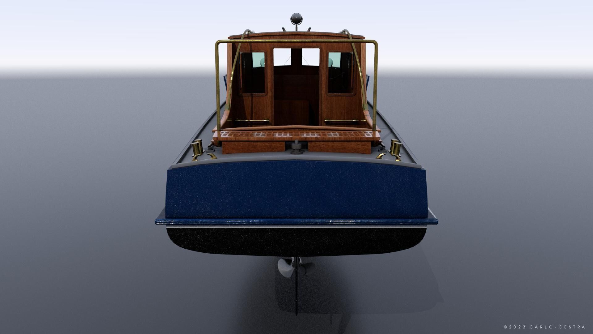 WW2 Italian 10m Motorboat Low-poly 3D model_13