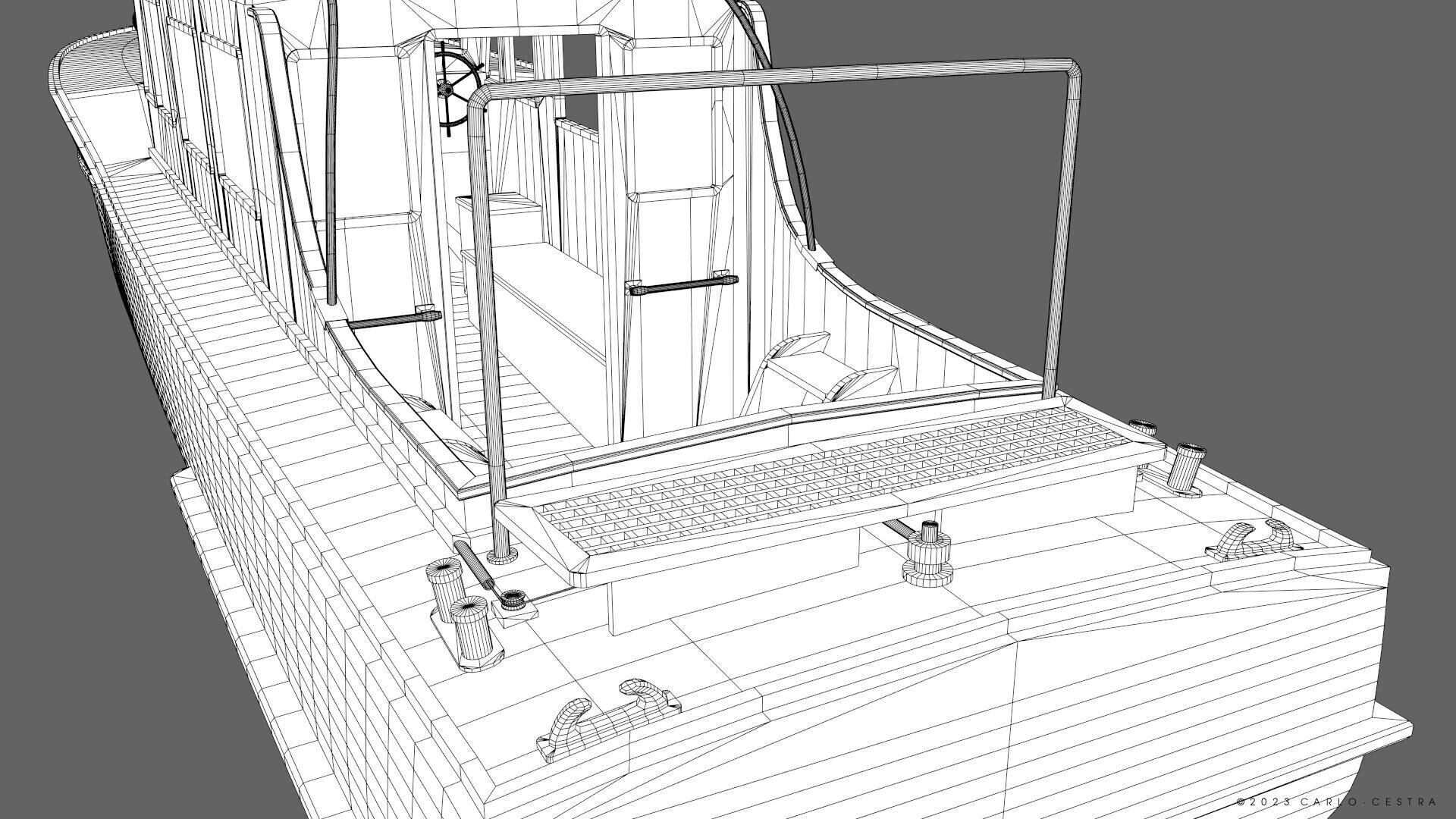 WW2 Italian 10m Motorboat Low-poly 3D model_40