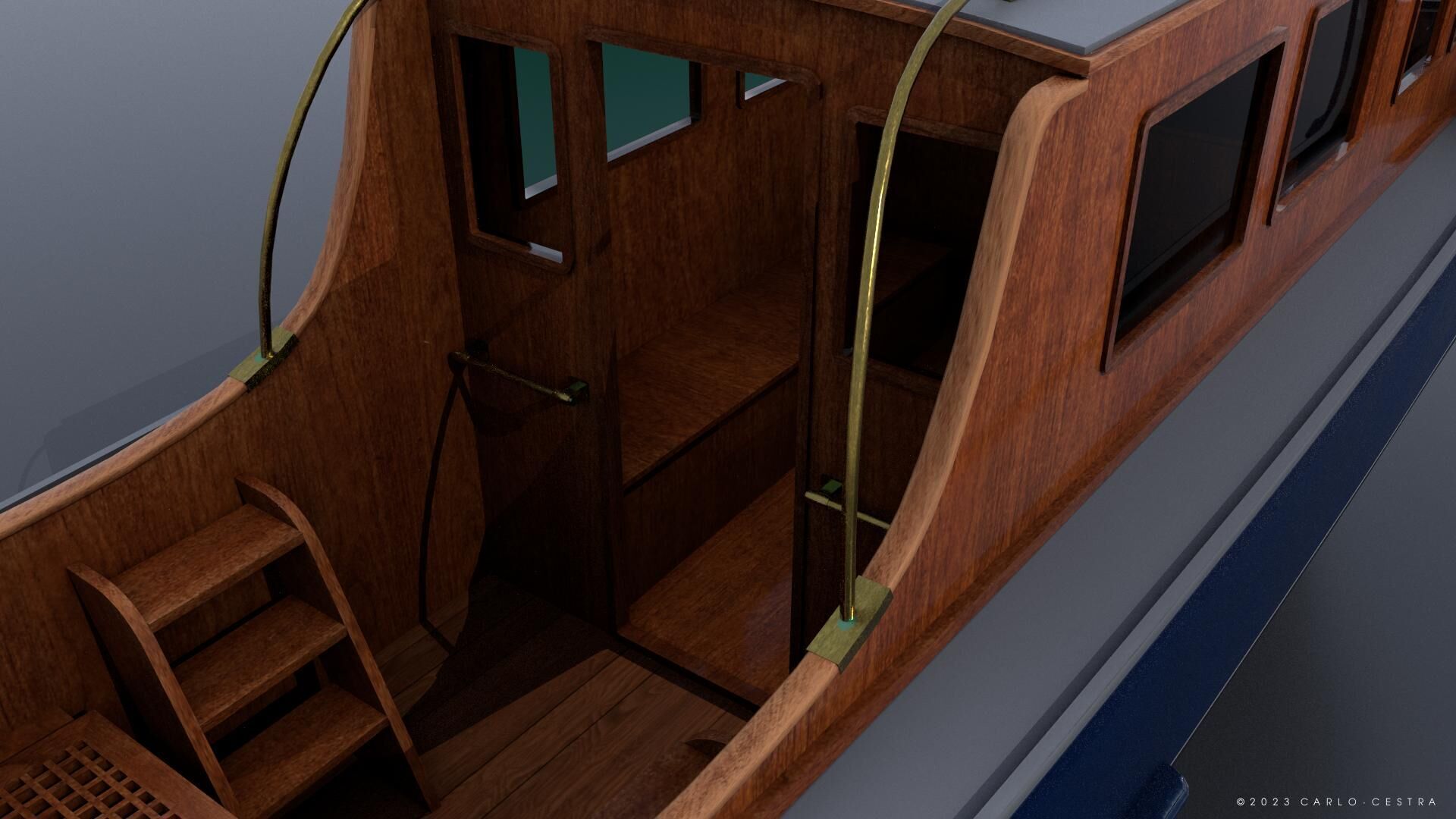 WW2 Italian 10m Motorboat Low-poly 3D model_7