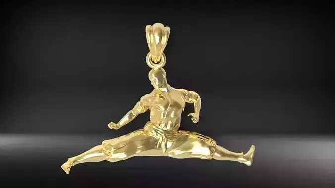 Karate Fighter Pendant 3D print model