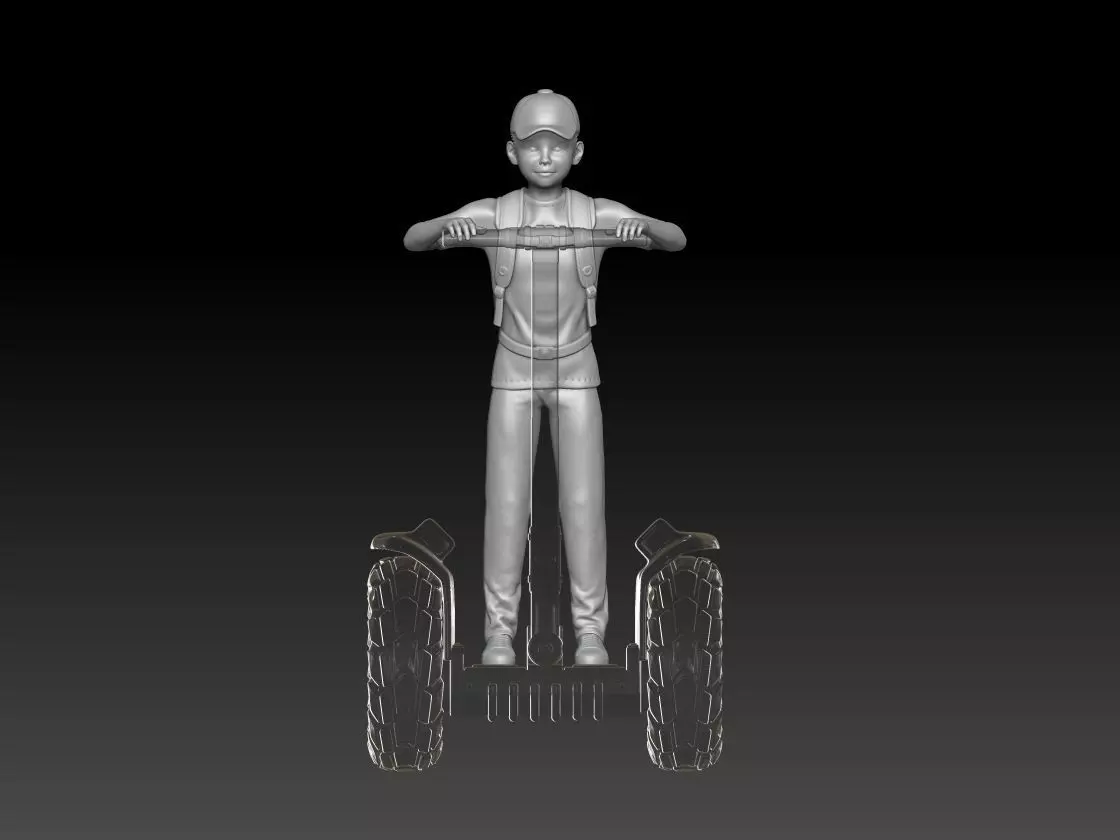 Tourists on Segway boy kid 2 3D print model
