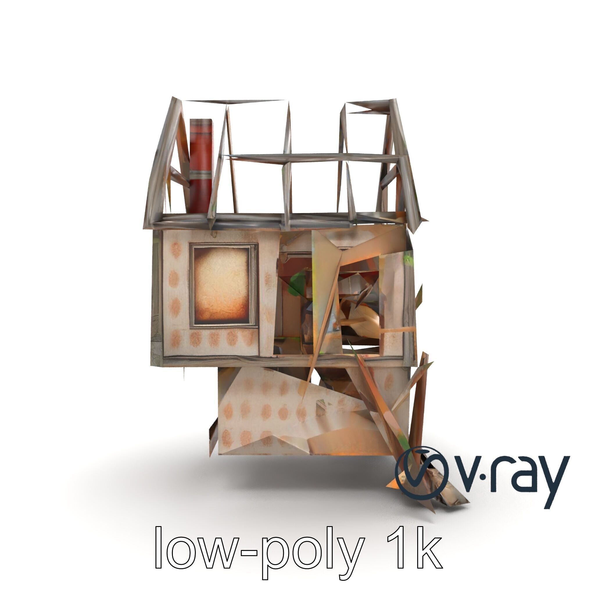 Abandoned Homestead Ruins Architectural model pack Low-poly 3D model_28