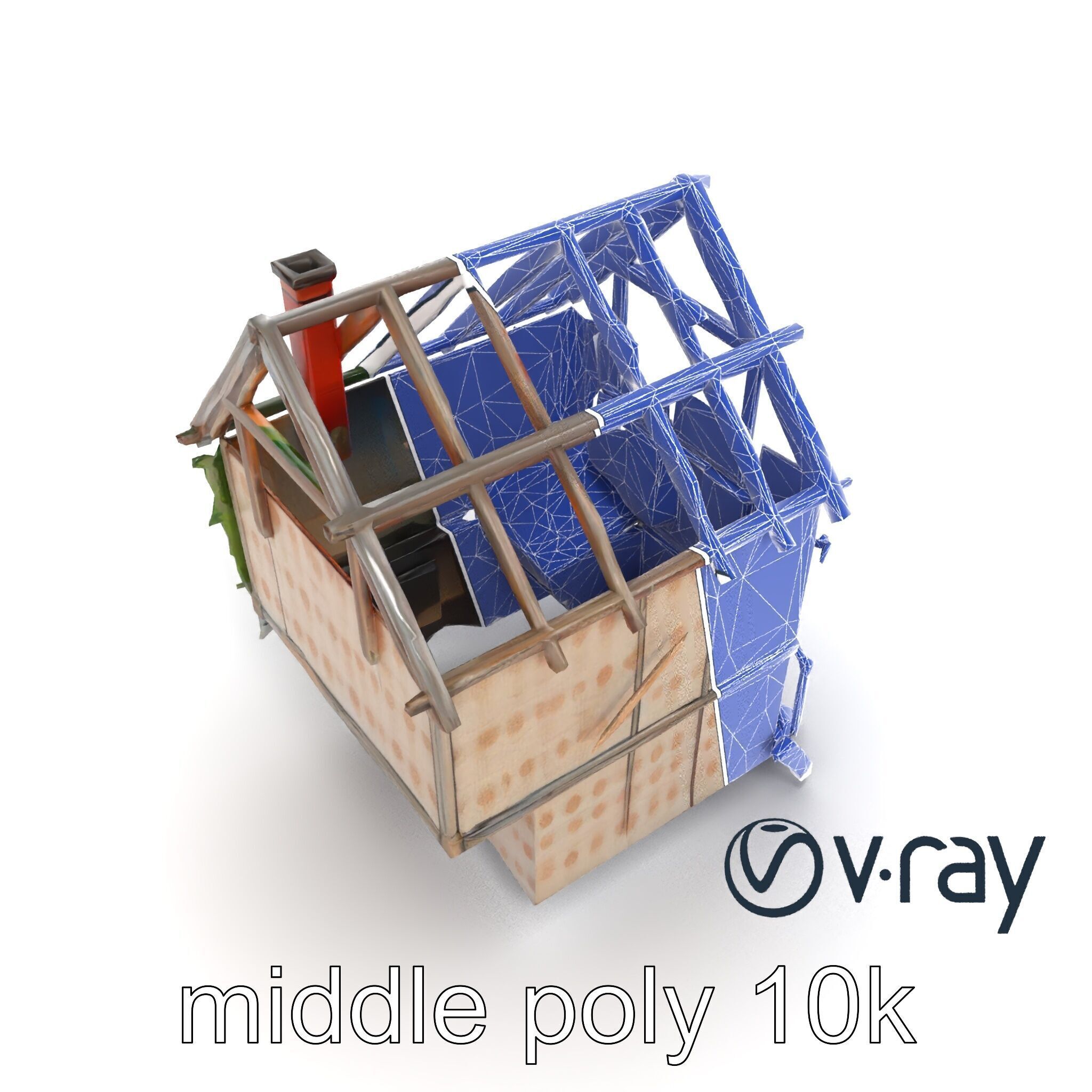 Abandoned Homestead Ruins Architectural model pack Low-poly 3D model_29