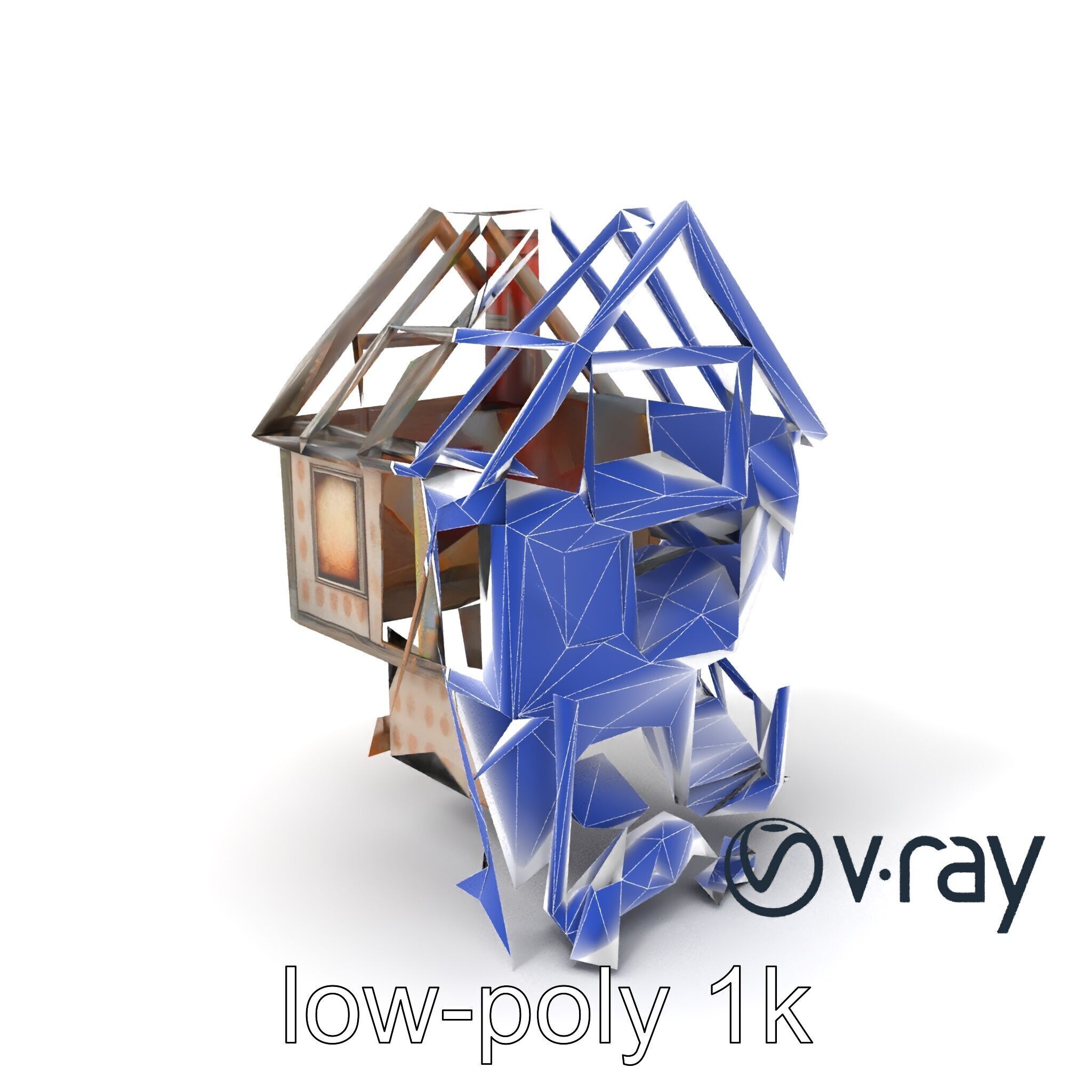 Abandoned Homestead Ruins Architectural model pack Low-poly 3D model_7