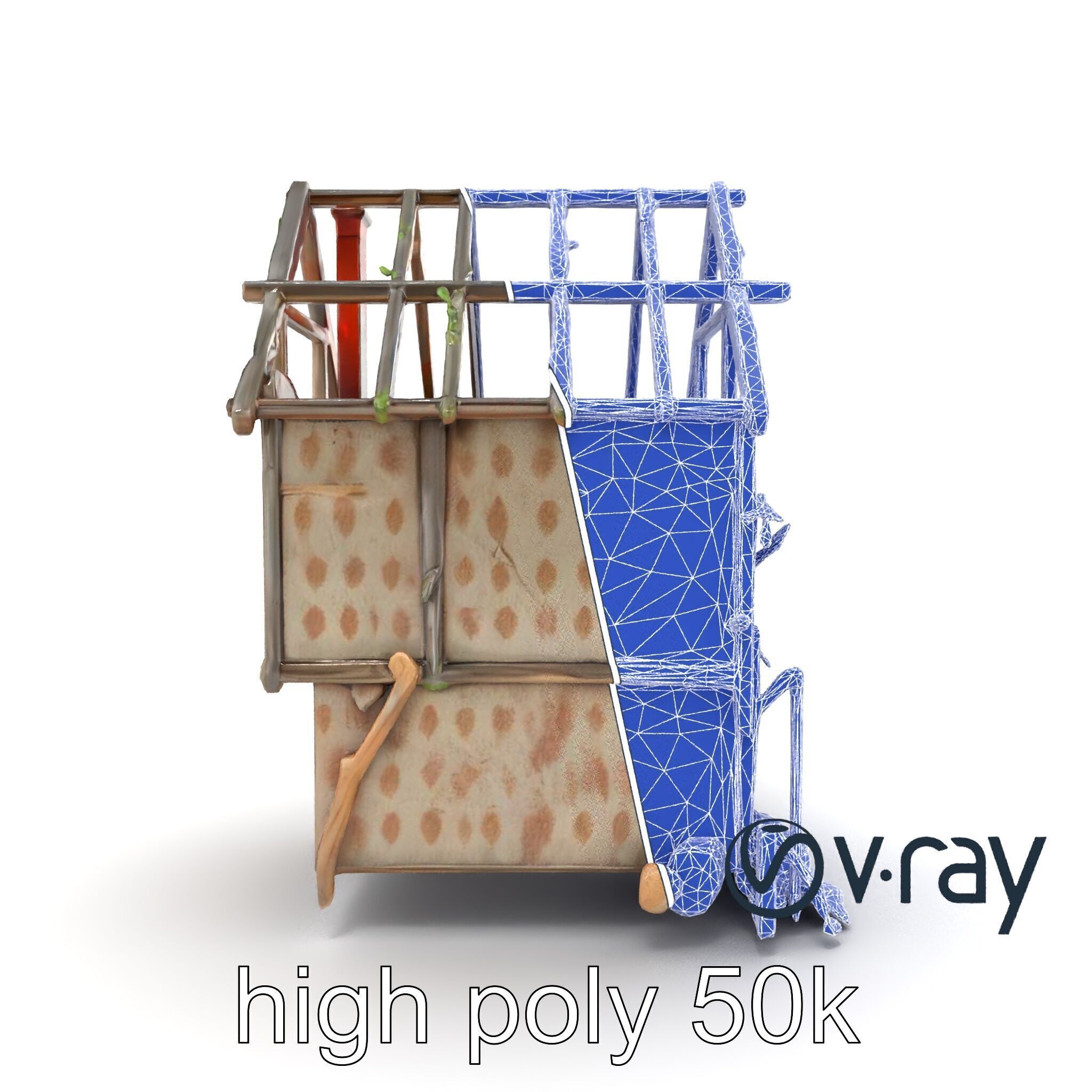 Abandoned Homestead Ruins Architectural model pack Low-poly 3D model_27