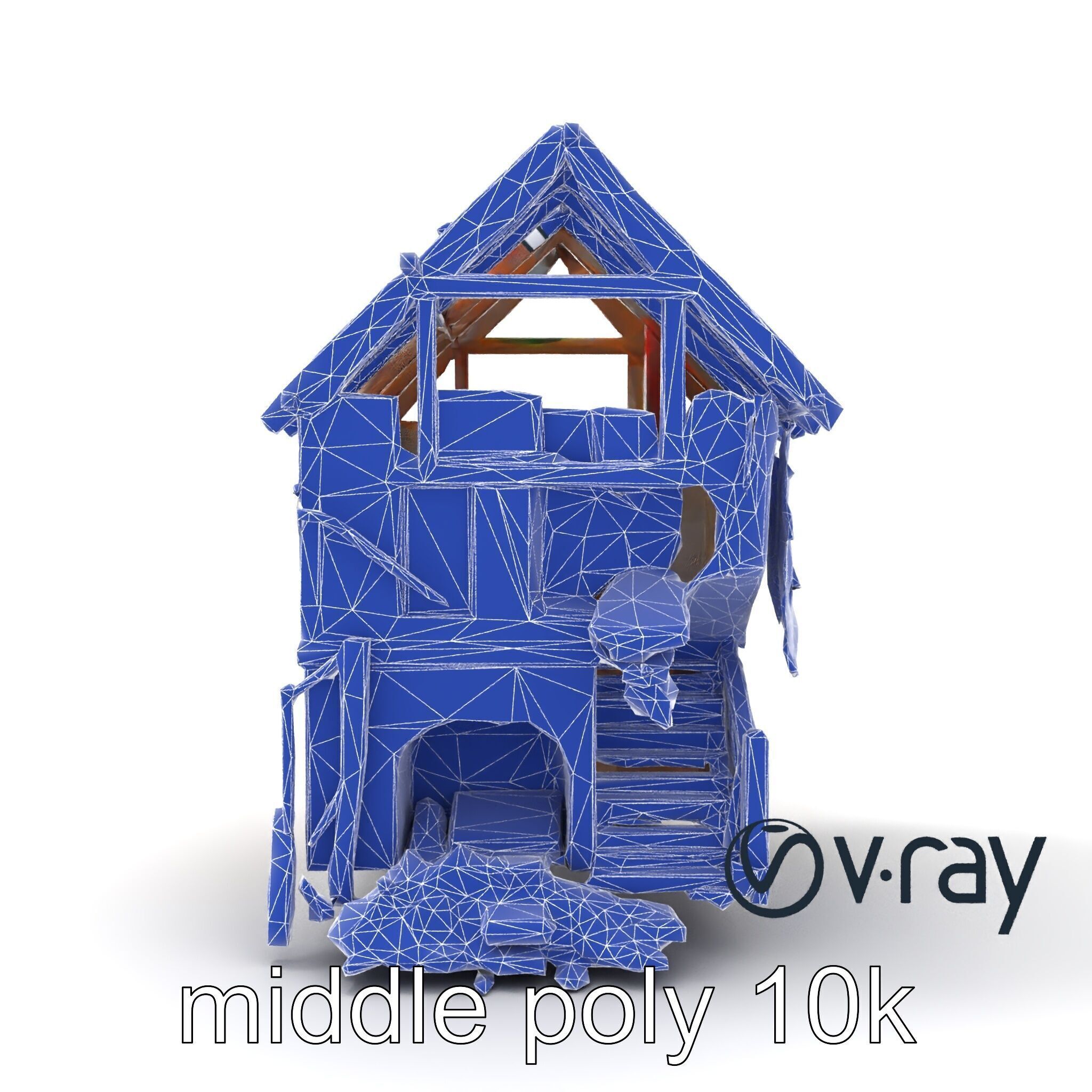 Abandoned Homestead Ruins Architectural model pack Low-poly 3D model_26