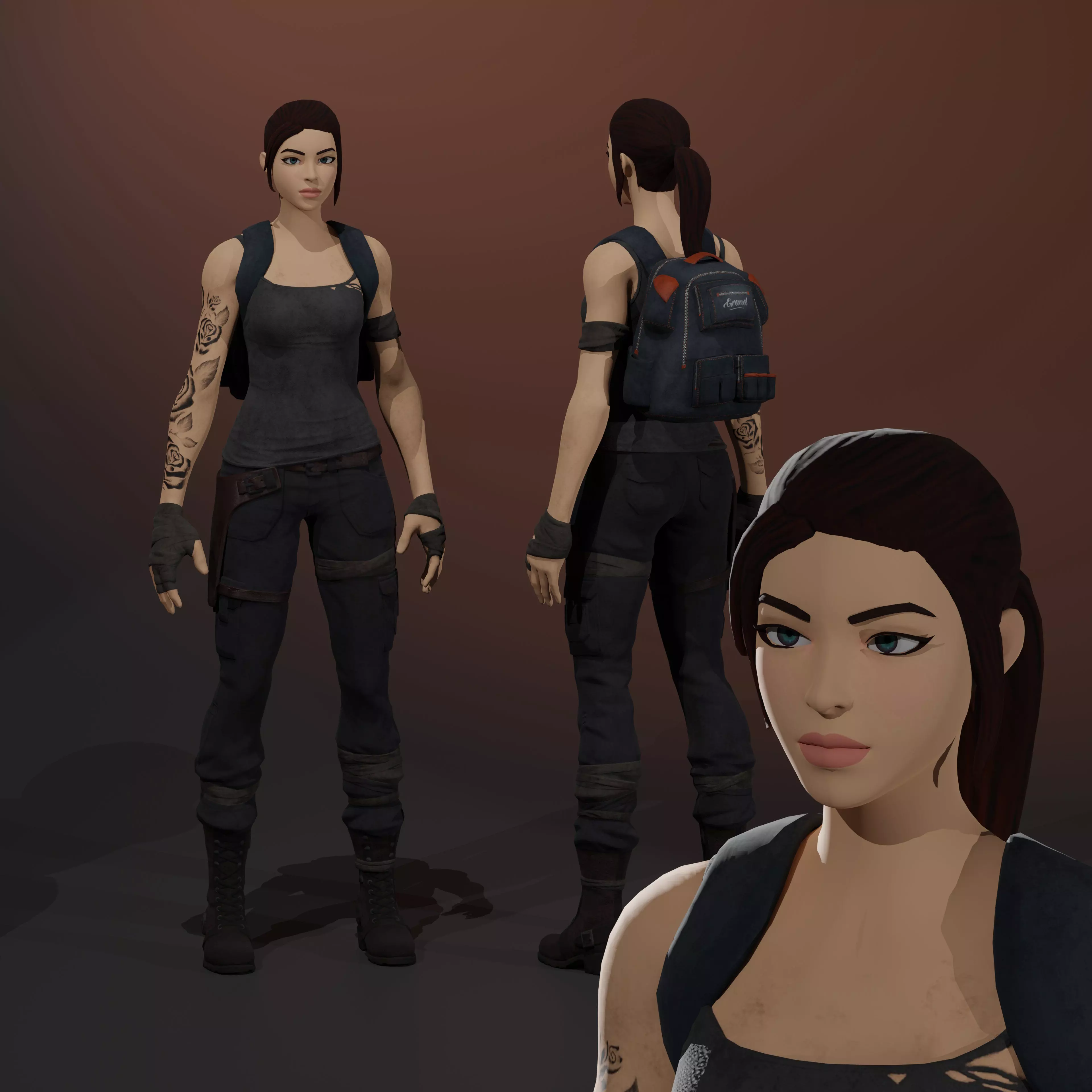 Selene - Survival Girl Free low-poly 3D model
