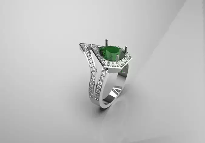 woman diamond ring jr00078 3D print model