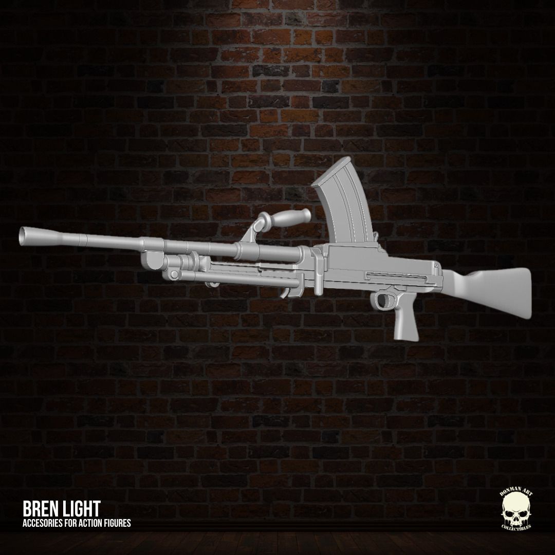 Bren Light Machine Gun 3D printables for action figures 3D print model_21