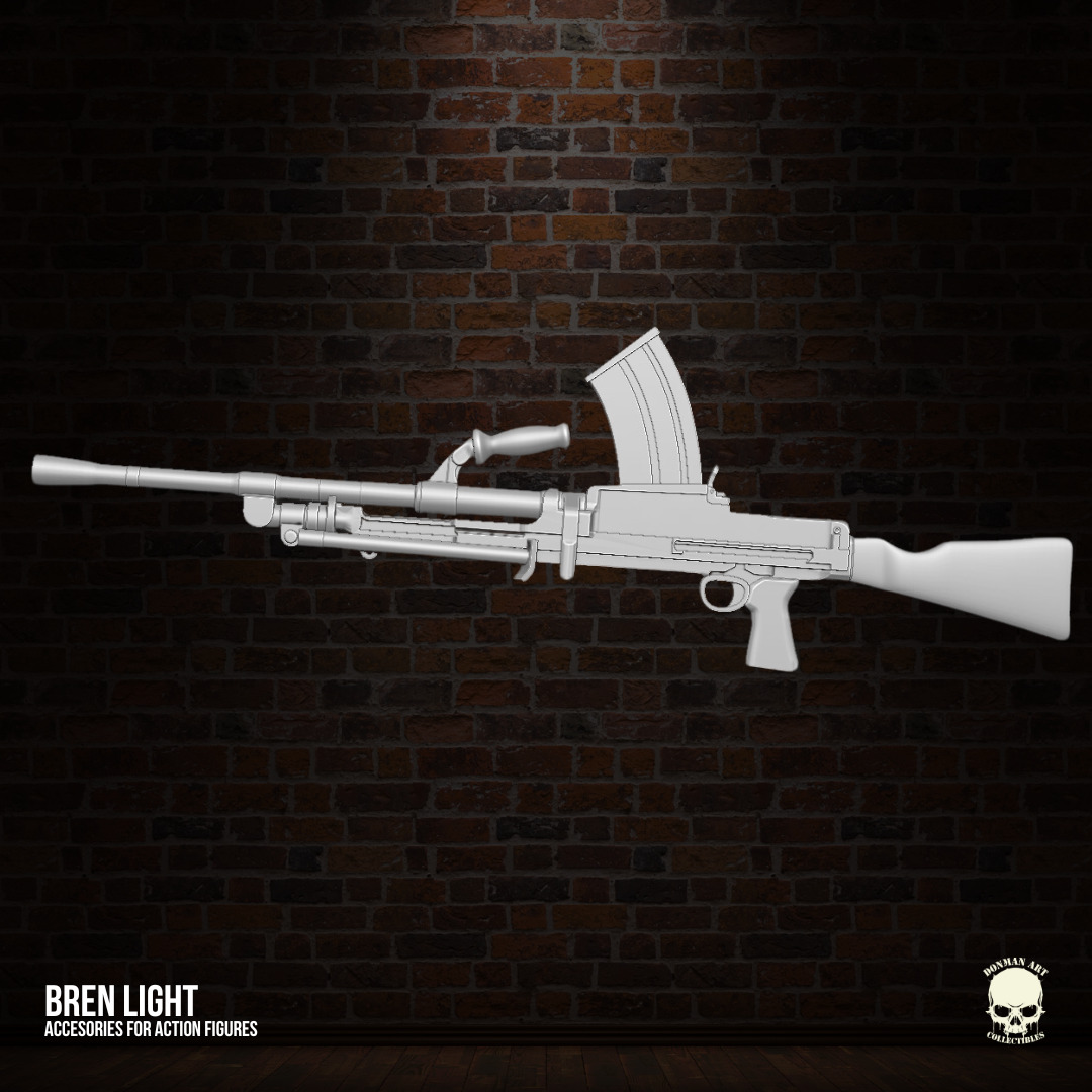 Bren Light Machine Gun 3D printables for action figures 3D print model_6