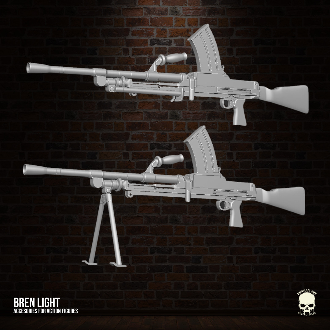 Bren Light Machine Gun 3D printables for action figures 3D print model_9