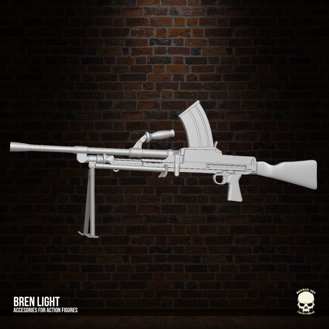 Bren Light Machine Gun 3D printables for action figures 3D print model_22