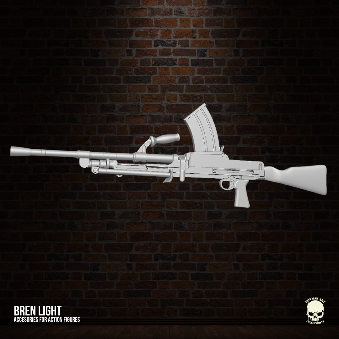 Bren Light Machine Gun 3D printables for action figures 3D print model_17