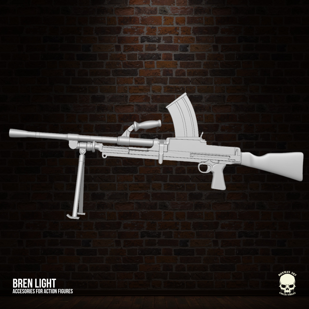 Bren Light Machine Gun 3D printables for action figures 3D print model_20