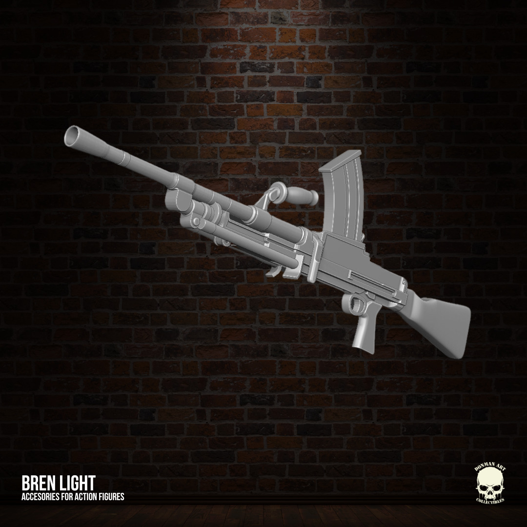 Bren Light Machine Gun 3D printables for action figures 3D print model_8