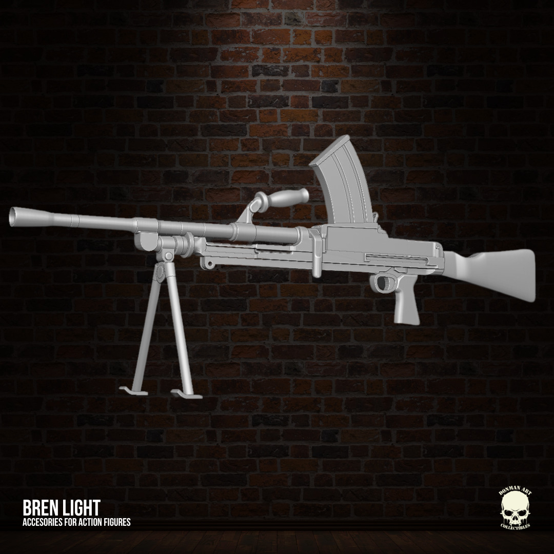 Bren Light Machine Gun 3D printables for action figures 3D print model_19