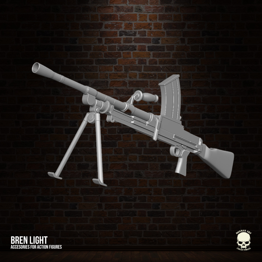 Bren Light Machine Gun 3D printables for action figures 3D print model_26