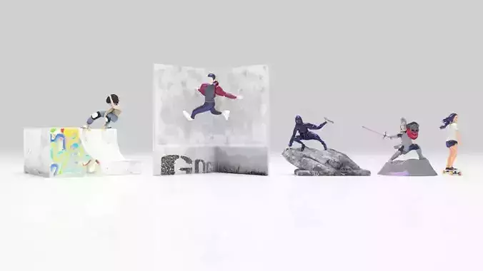 Character pack Lowpolys 3D print 