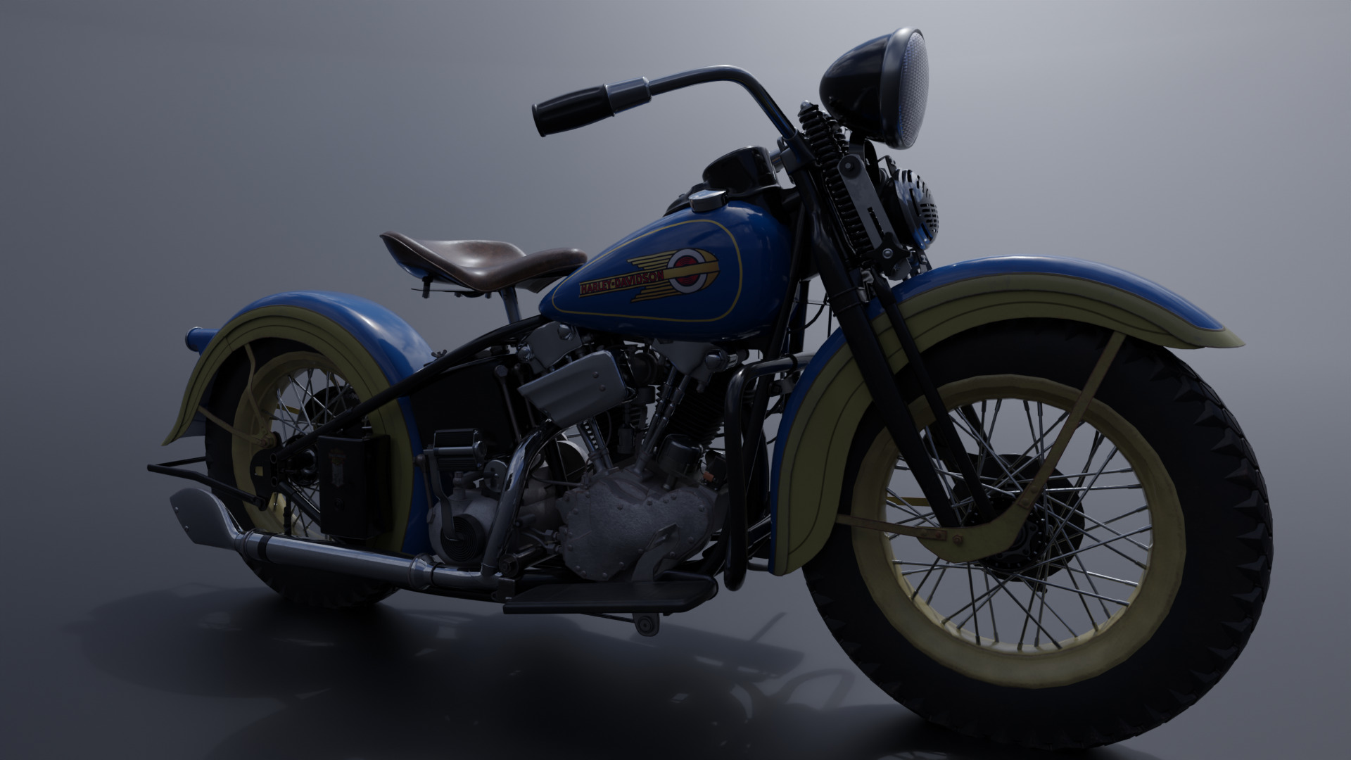 Harley Davidson Motorcycle Low-poly 3D model Low-poly 3D model_10