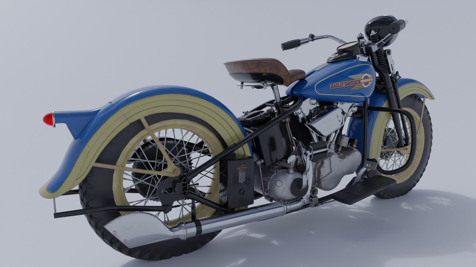 Harley Davidson Motorcycle Low-poly 3D model Low-poly 3D model_7